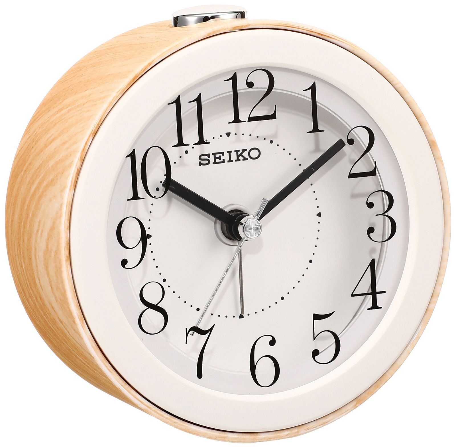 【特価商品】アナログ 目覚まし時計 薄茶 クロック 木目 KR504B セイコー SEIKO