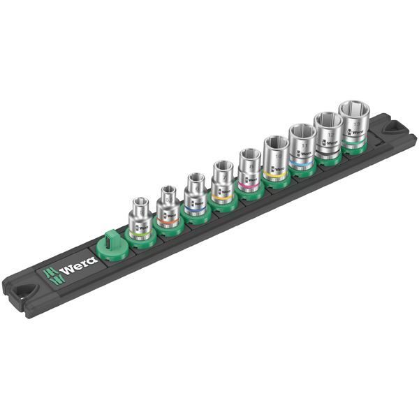 WERA ヴェラ 差込角1|4SQ 収納レール付き 9点組 ソケットレンチセット 5-13 005400 工具 ツール DIY 作業工具 道具