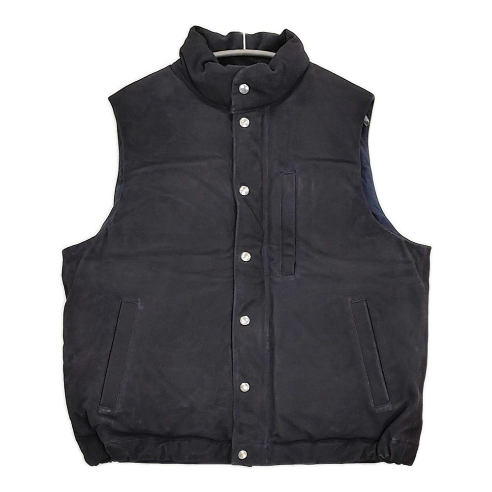 A.PRESSE Suede Down Vest 定価242000円 ゴートレザー 24AAP-01-07H ダウンベスト 24AW ネイビー メンズ アプレッセ 5-1008T♪
