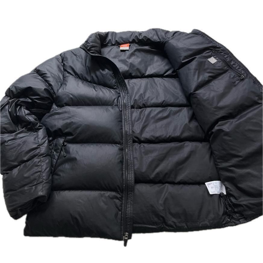 肉厚】NIKE ナイキ ダウンジャケット XL ブラック 黒 ワンポイントロゴ  