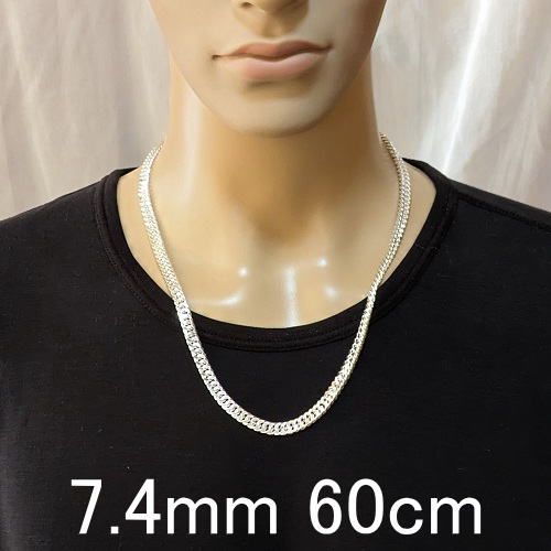 超極太幅7.4mm45cm～60cm ダブル喜平 シルバー925 喜平