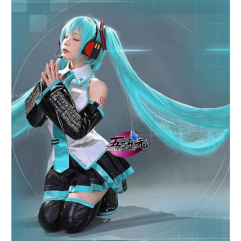 ICOS ボーカロイド 初音ミク 通常V コスプレ衣装 コスチューム ウィッグ 髪飾り ヘッドホンセット 追加
