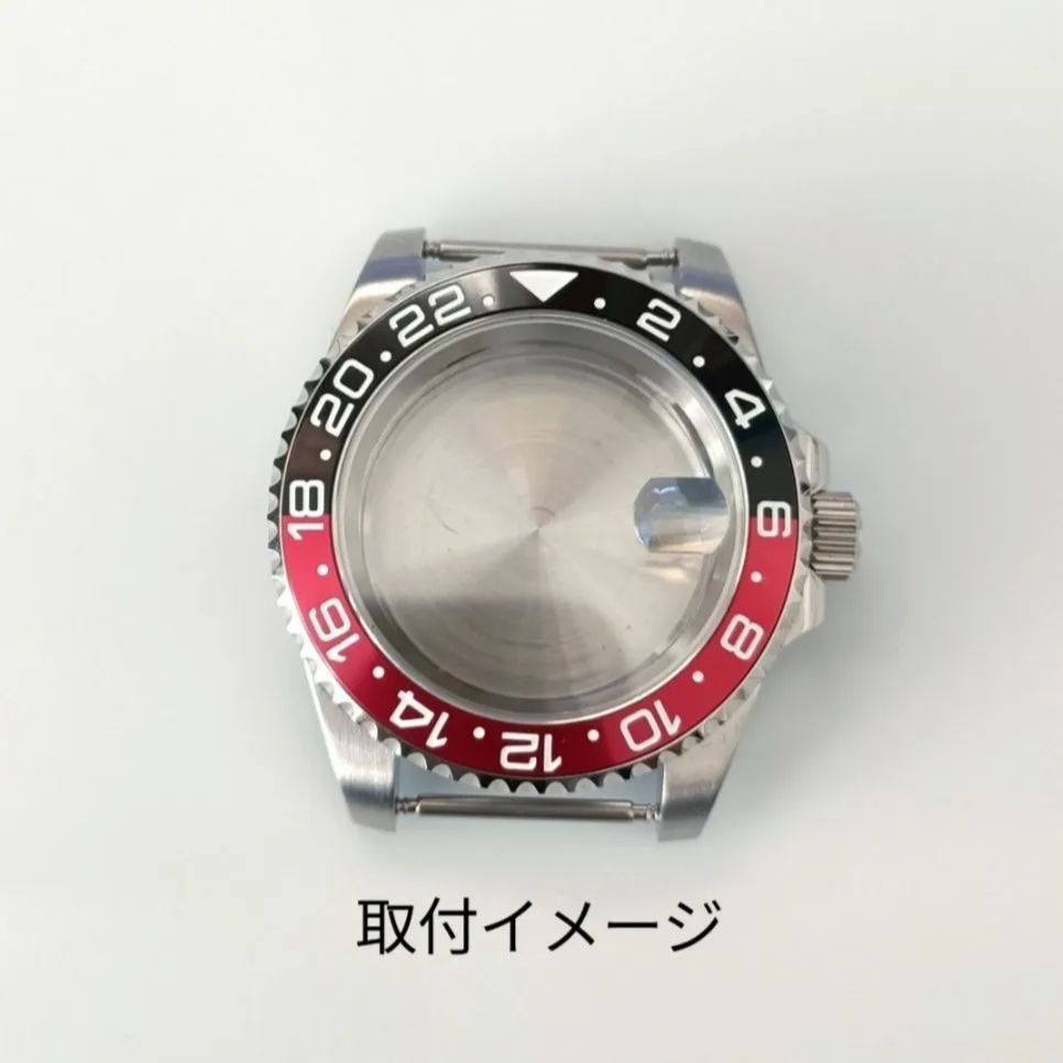 腕時計 修理交換用 社外部品 セラミック ベゼル インサート 黒赤