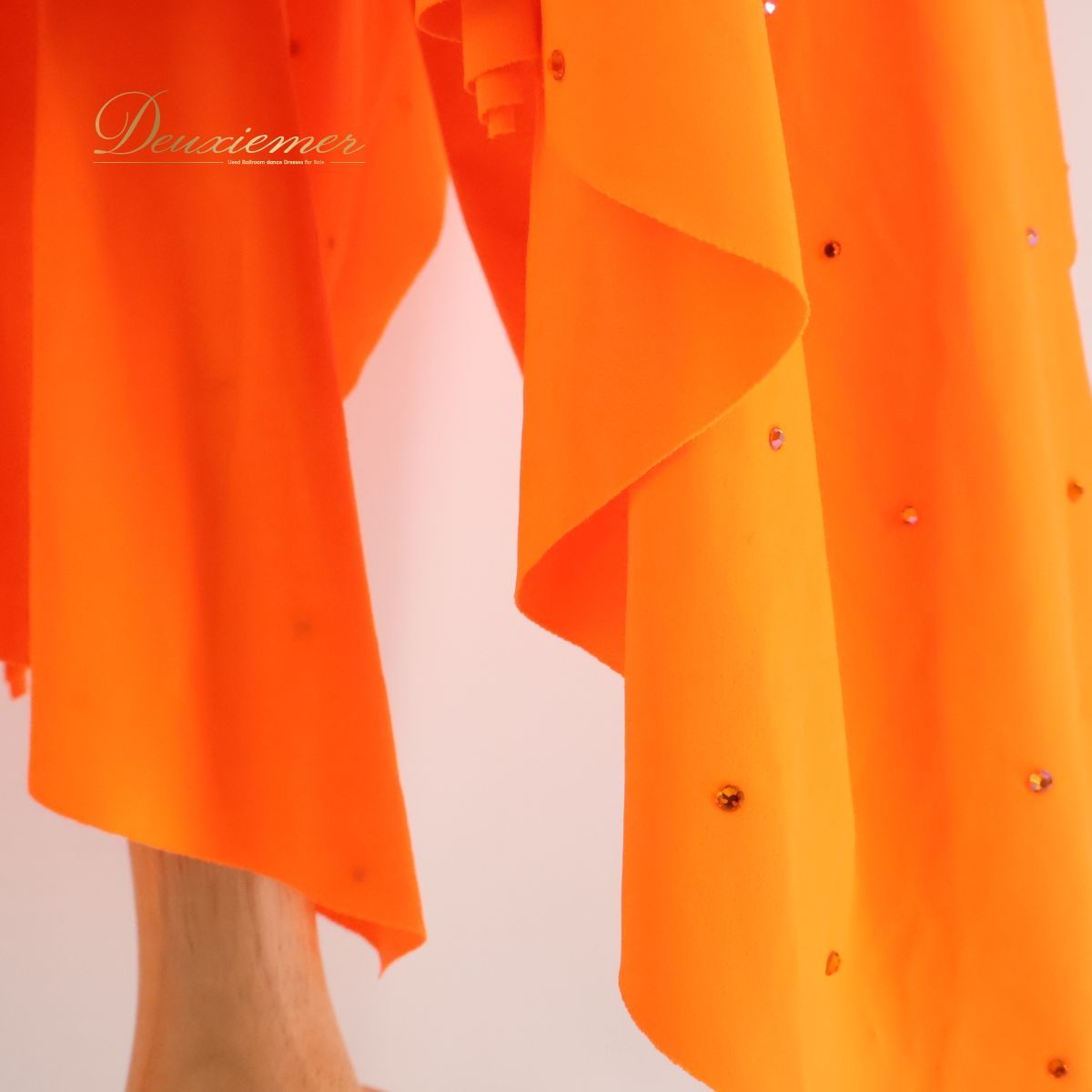 日本製 社交ダンス衣装】オレンジ Chacott チャコット ラテン ドレス