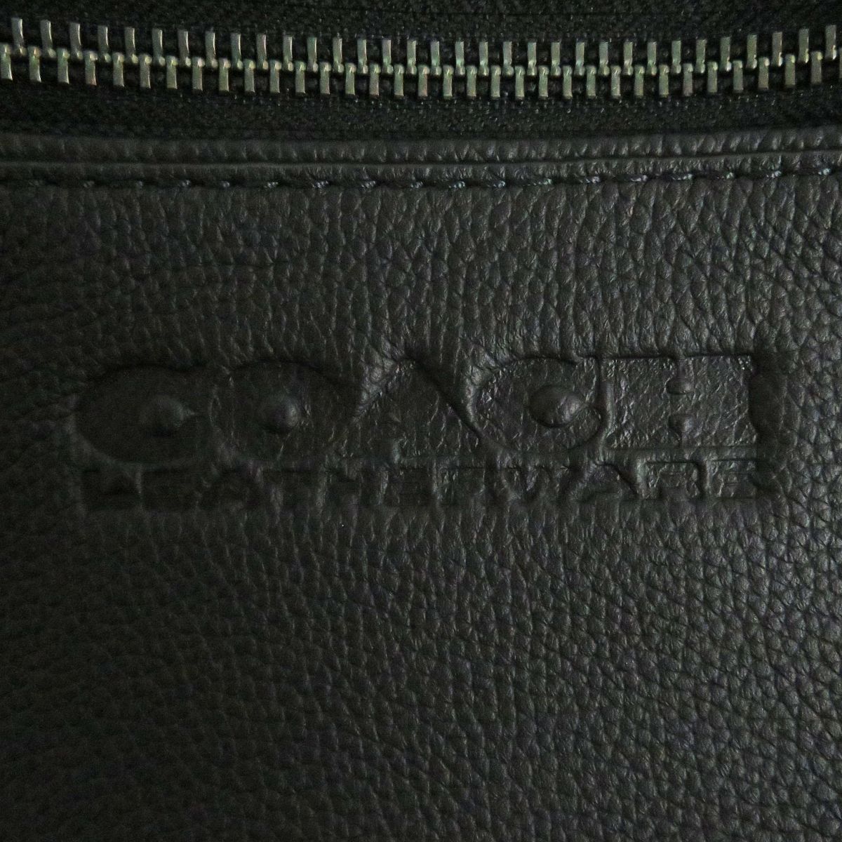 未使用品□COACH/コーチ C2286 ロゴ入り チャーター レザー バックパック/リュックサック/バッグ ブラック ロゴチャーム・保存袋付き