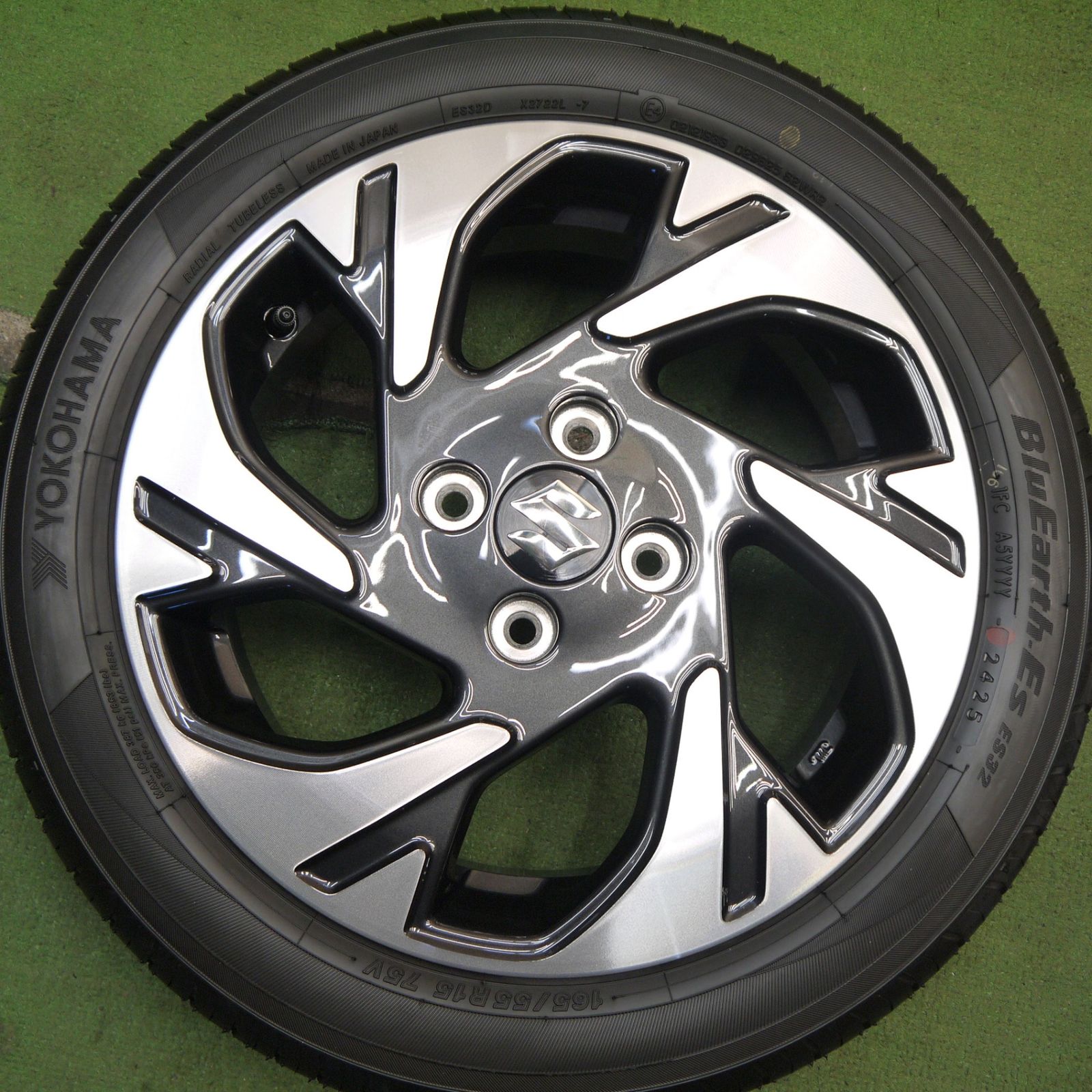 ※芋ころりん※ 15インチ スペーシア 純正 ホイール165/55R15 新車外し！25年☆スズキ MK54S スペーシア カスタム 純正 165/55R15