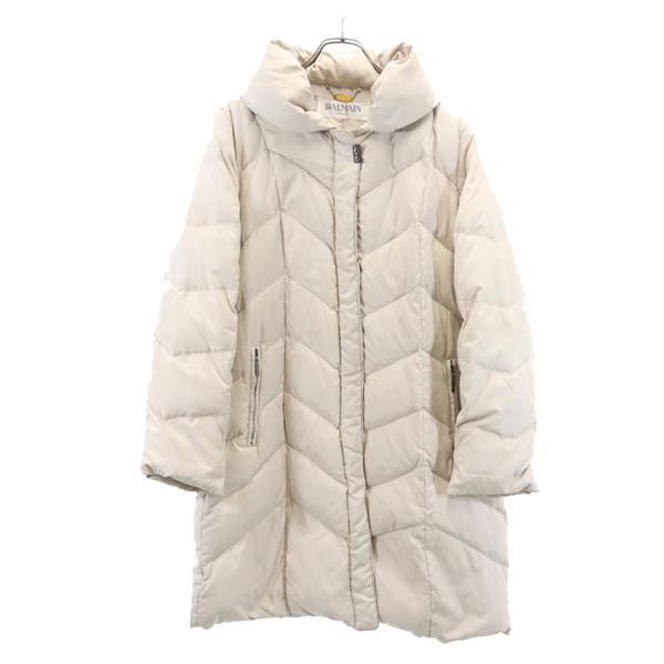 BALMAIN ベージュ ダウンジャケット L バルマン ダウンジャケット L アイボリー BALMAIN レディース
