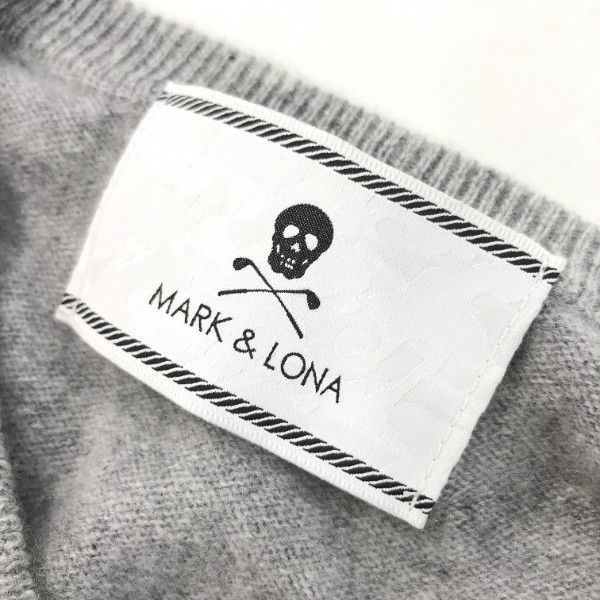 MARK&LONA マークアンドロナ カシミヤ ニットセーター スカル グレー系