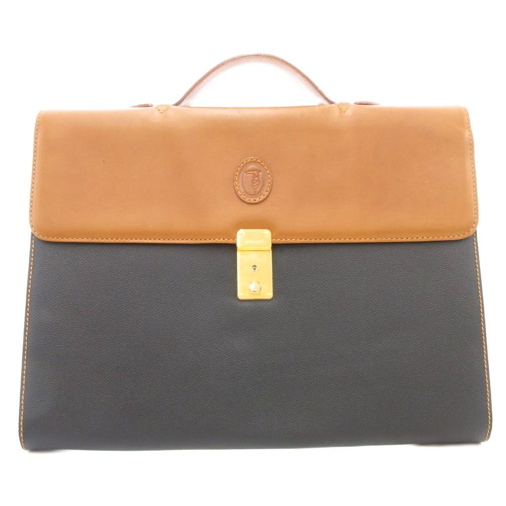 トラサルディ TRUSSARDI ビジネスバッグ ブリーフケース レザー 黒 ブラック 茶 ブラウン |AE