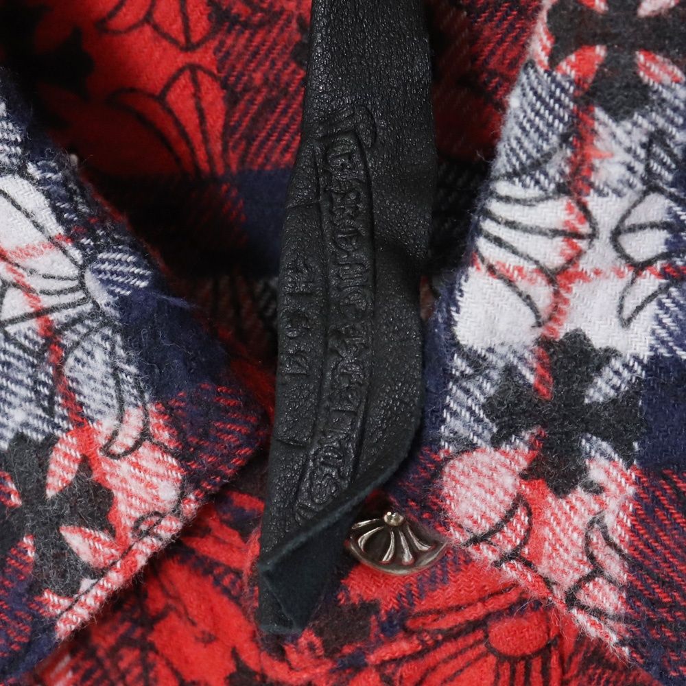 SAINT LAURENT 総柄ベロアシャツ YSL パールボタンベロア(シルク