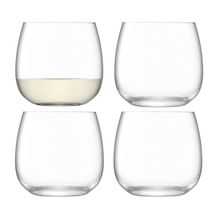 LSA BOROUGH ボロー Stemless Glass ステムレスグラス G1621-13-301 370ml×4個セット  / エルエスエー ワイングラス ガラス