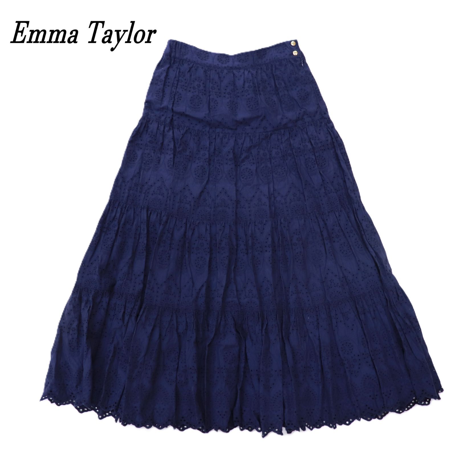 【EMMA Taylor】ネイビー　ティアードスカート Emma Taylor エマテイラー エンブロイダリーティアードスカート