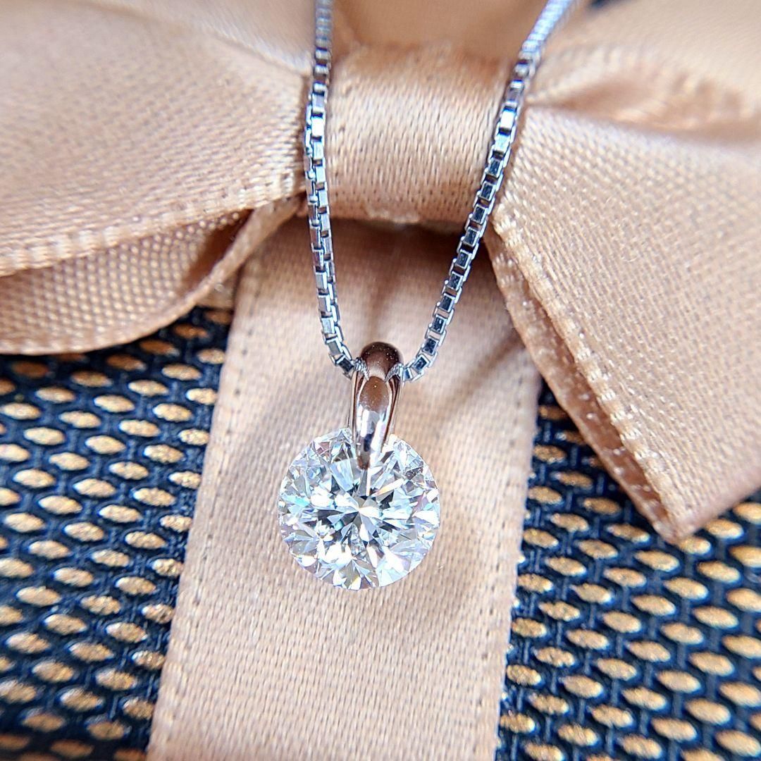 1ct ダイヤモンド H VS2 GOOD プラチナ 一点留 ネックレス 鑑定書付 Pt900 一粒 ペンダント 4月誕生石