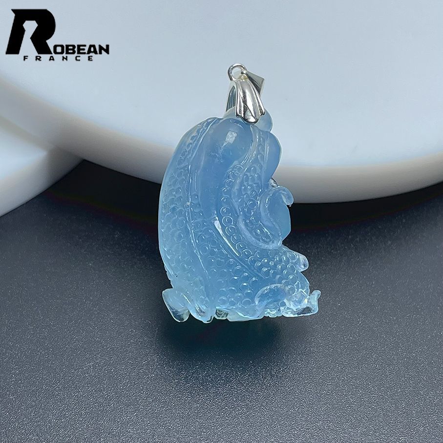 在庫切れ 高級 EU製 定価9万円ROBEAN・ブルーグリーンアクアマリンパワーストーン アクセサリー 天然石 手彫り 白菜 貴重 幸運 贈り物 プレゼント ギフト 29.3*21.3*15.4mm C7011059