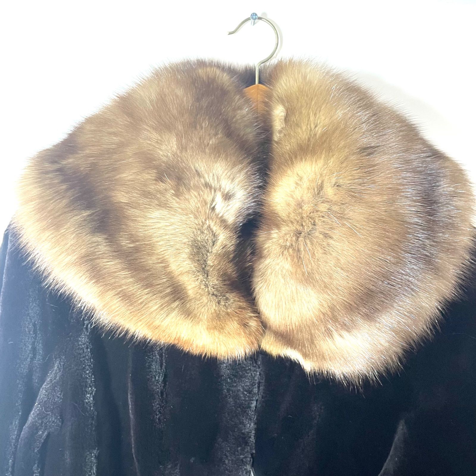 送料無料 高級毛皮 襟袖 セーブル×シェアードミンク リバーシブル ロングコート ダブルフェイス ブラウン系 フレア【003】 24h限定10%offシェアードミンク ジャケット ロシアン