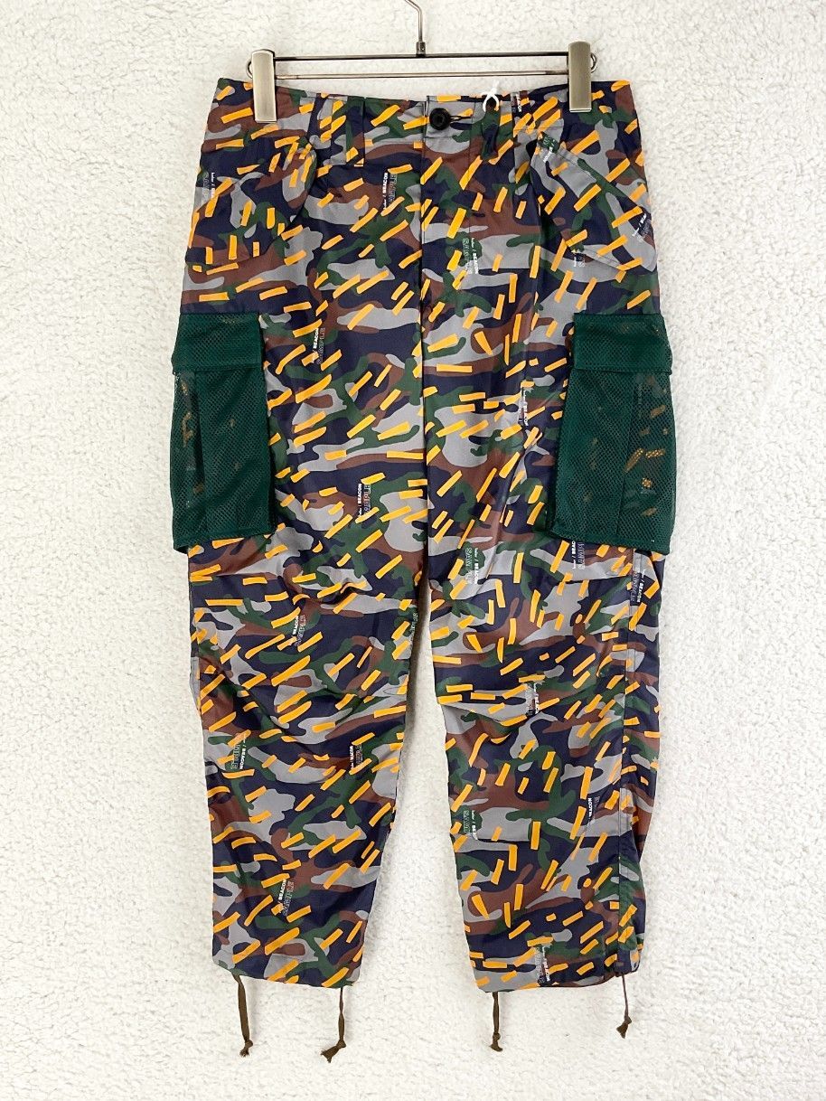 kolor BEACON ビーコン 1 グリーン×グリーン 迷彩総柄ナイロンカーゴパンツ