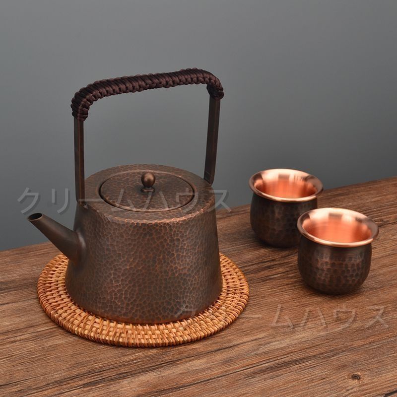 煎茶道具　金僲堂造　黄銅　柚子肌　線文　湯沸し　急須　D　R6186 煎茶道具 金僲堂造 黄銅 柚子肌 線文 湯沸し 急須 D R6186