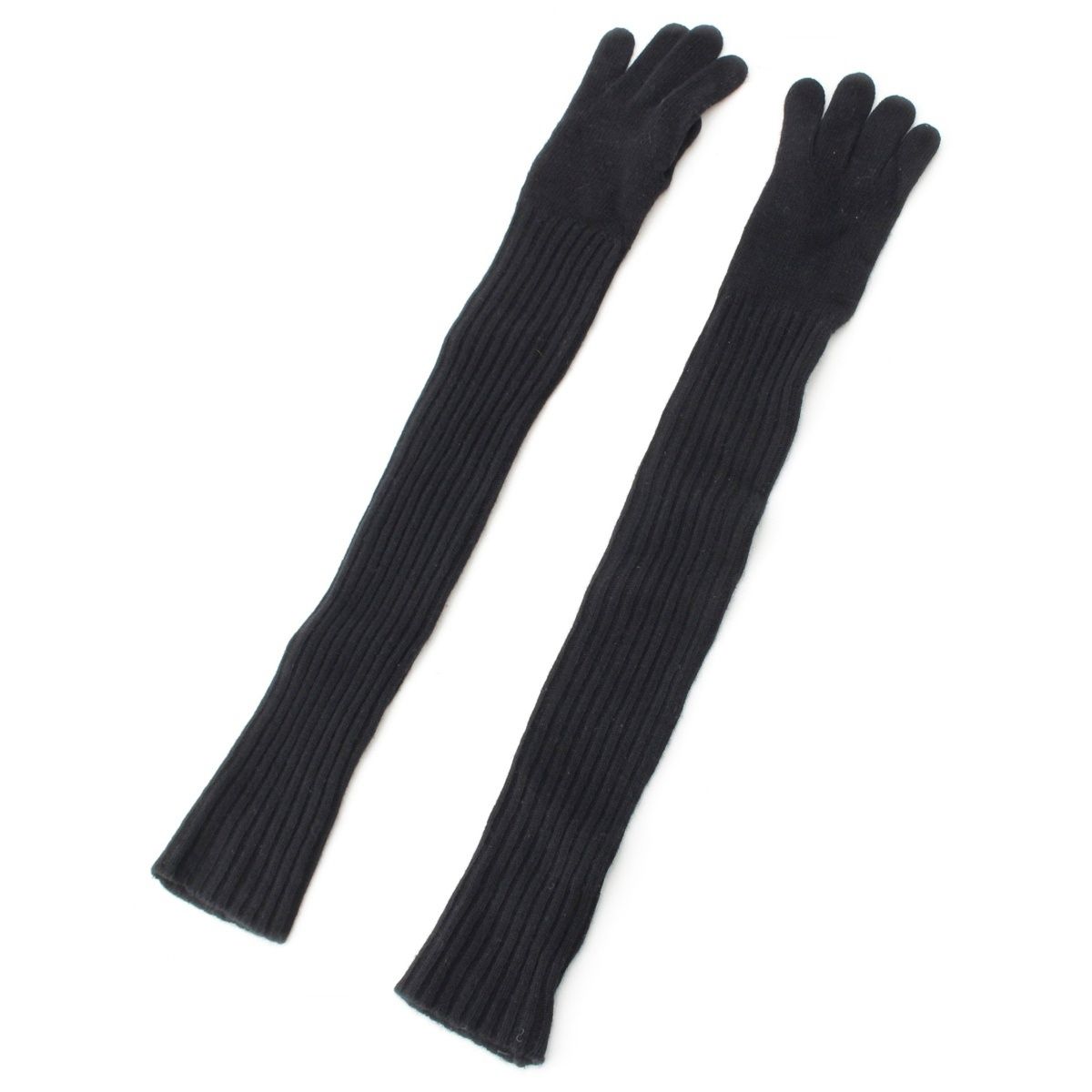 カシミヤロンググローブ ブラック エルメス カシミア ロング手袋 良品