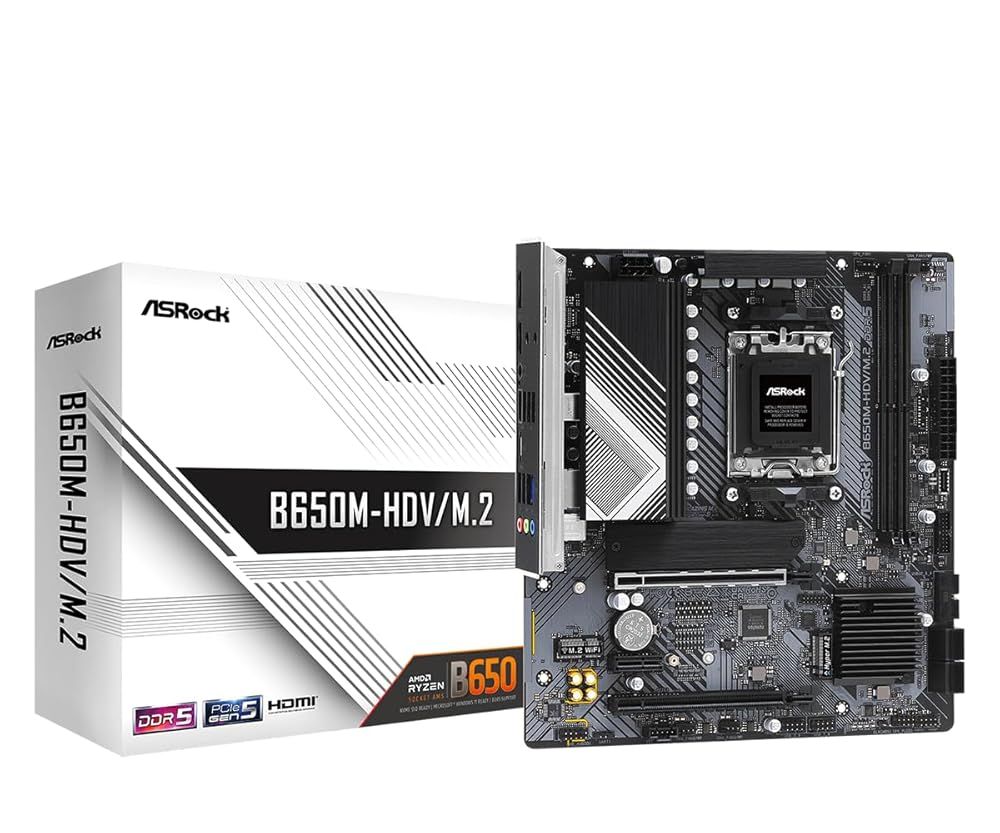 ASRock マザーボード B650M-HDV M.2 AMD Ryzen 7000 シリーズ CPU対応 Soket AM5 B650 Micro ATX マザーボード 正規代理店品