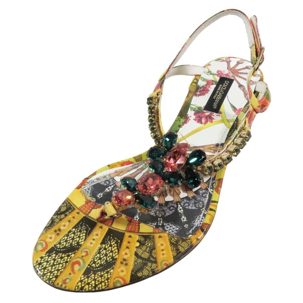 未使用 DOLCE&GABBANA ドルチェ＆ガッバーナ サンダル ビジュー