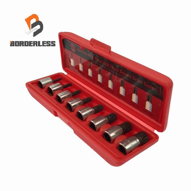 MAC TOOLS マックツールズ 3|8 トリプルスクエアドライバーセット 8個入 XZN100-MT ケース付 ビットソケット 108018