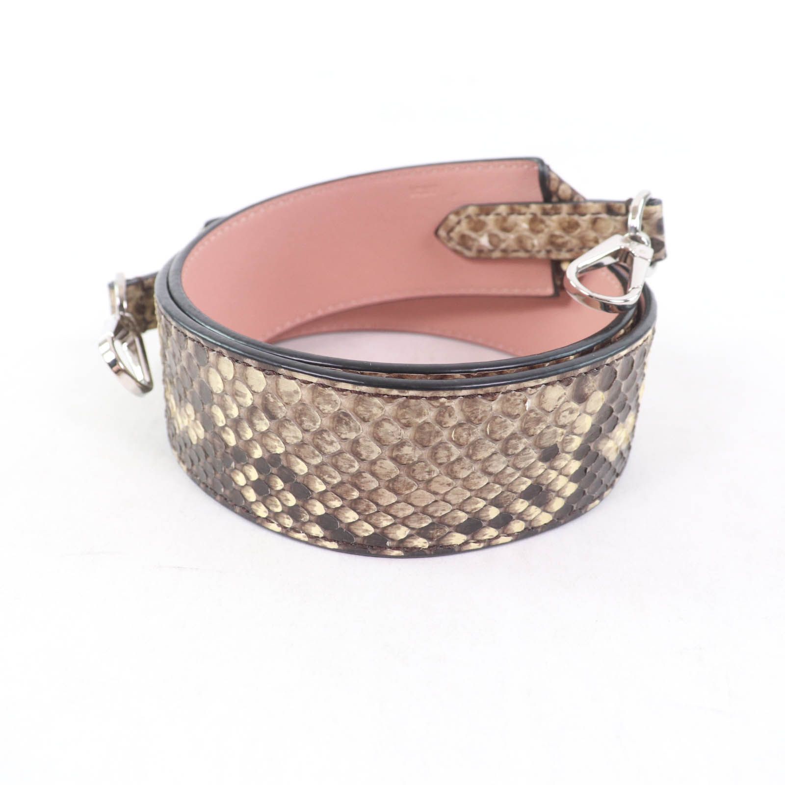 LOUIS VUITTON ルイヴィトン J02293 パイソン レザー ショルダーストラップ ブラウン ピンク 箱 保存袋付き スペイン製 レディース