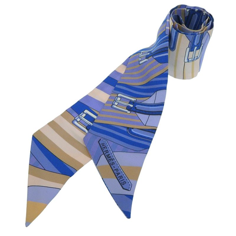 HERMES エルメス シルク ツイリースカーフ ブルー系 エルメス HERMES ツイリー セール スカーフ シルク ブルー系 新入荷