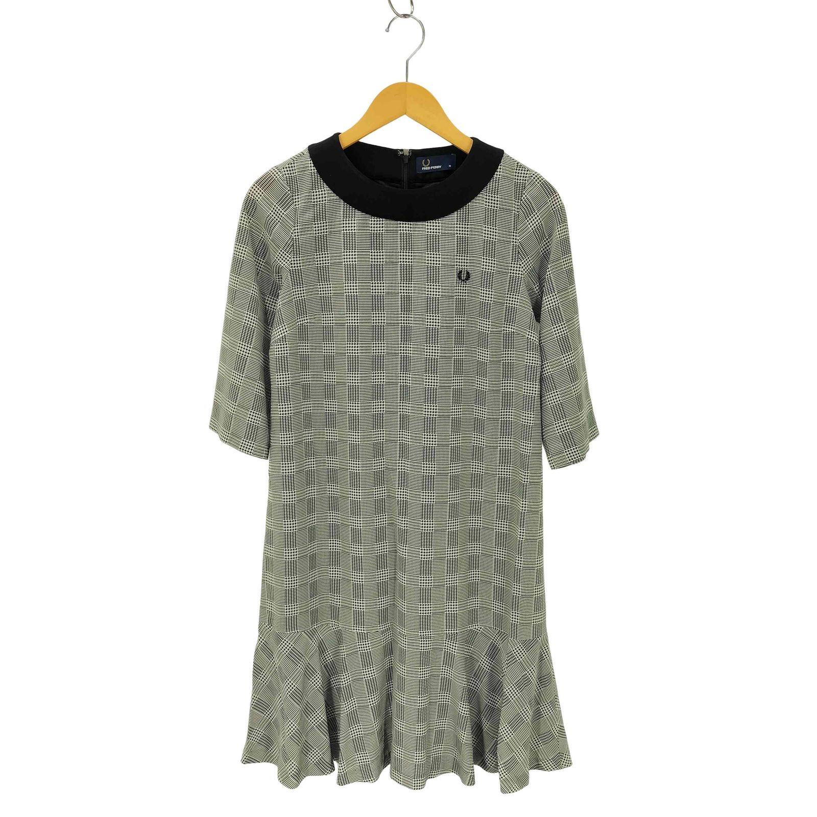 FRED PERRY チェック柄 長袖ワンピース UK 10 フレッドペリー FRED PERRY チェック柄ワンピース レディース 10