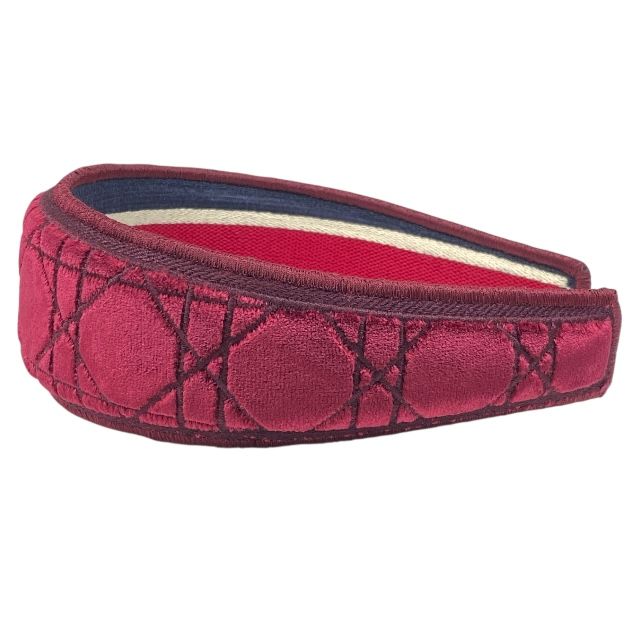 クリスチャンディオール カナージュ カチューシャ ヘアバンド ヘッドバンド ヘア アクセアリー ベロア ワインレッド Christian Dior