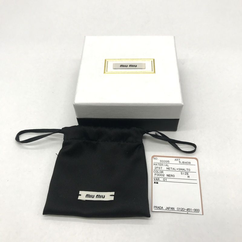 miumiu バングル ブレスレット 5JB408 箱付き ロゴ プレゼント Mサイズ