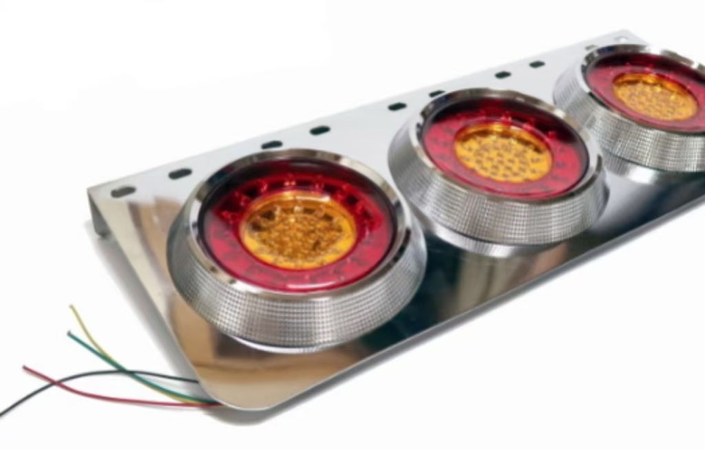 24V用 トラック テールランプ ビッグテール 丸型 レトロ デコトラ 3連 日野UD 左右セット 丸三連 黄色