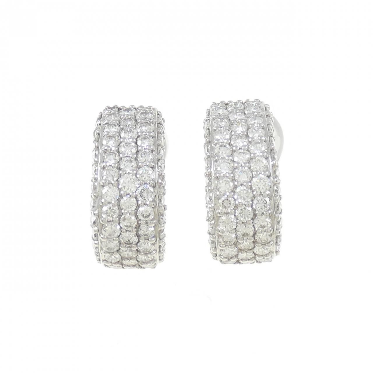 K18WG パヴェ ダイヤモンド ピアス|イヤリング 2.00CT