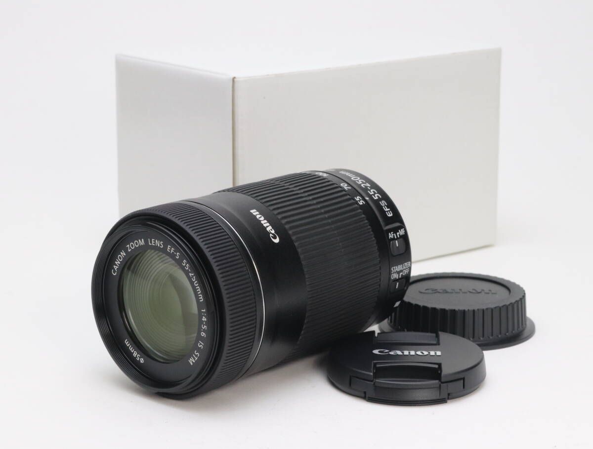 AA- 上品 Canon キヤノン EF-S 55-250mm F4-5.6 IS STM 初期不良返品可 110-124