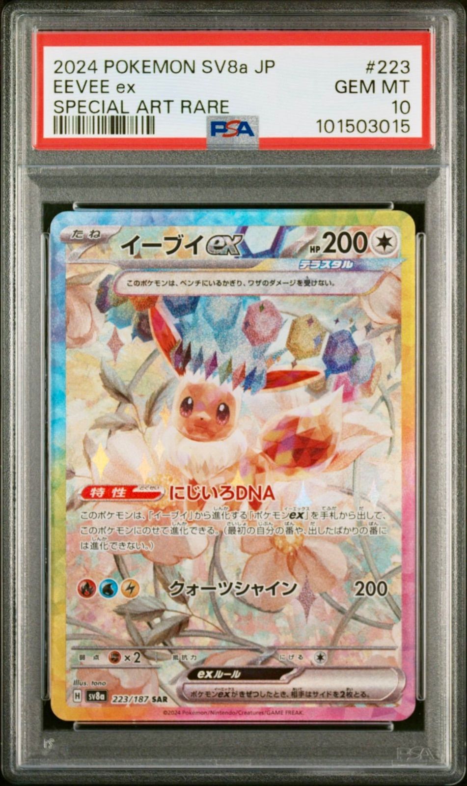 イーブイ SAR テラスタルフェスex 223 PSA10 ポケカ トレカ イーブイ SAR テラスタルフェスex 223 PSA10 ポケカ トレカ