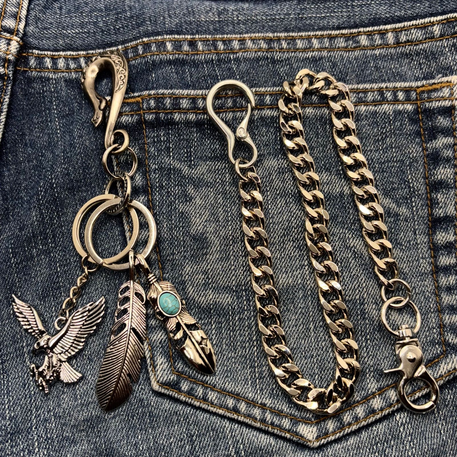 ウォレットチェーン カラビナ ヴィンテージ アメカジ ストリート 古着