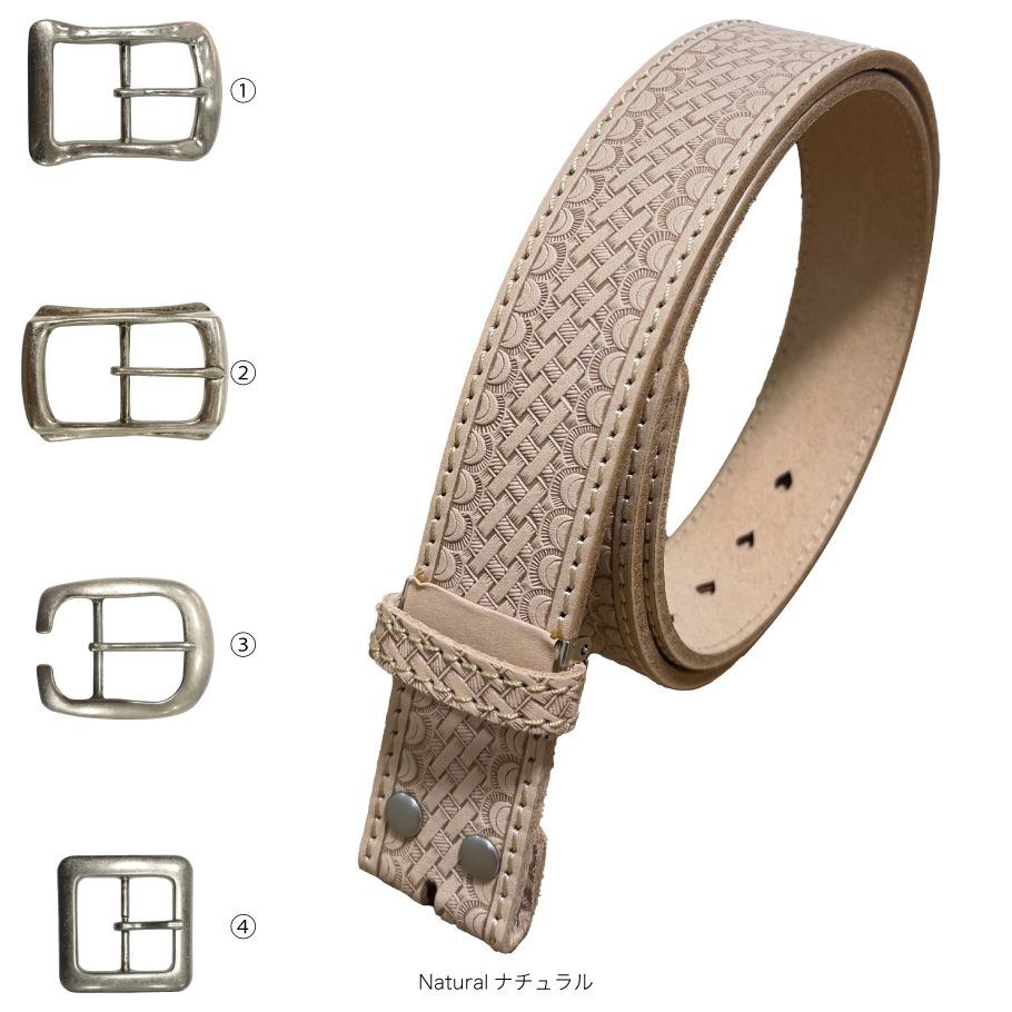 2本セット 本革 牛革 メッシュ レザー ベルト メンズ レディース　ハンドメイド　