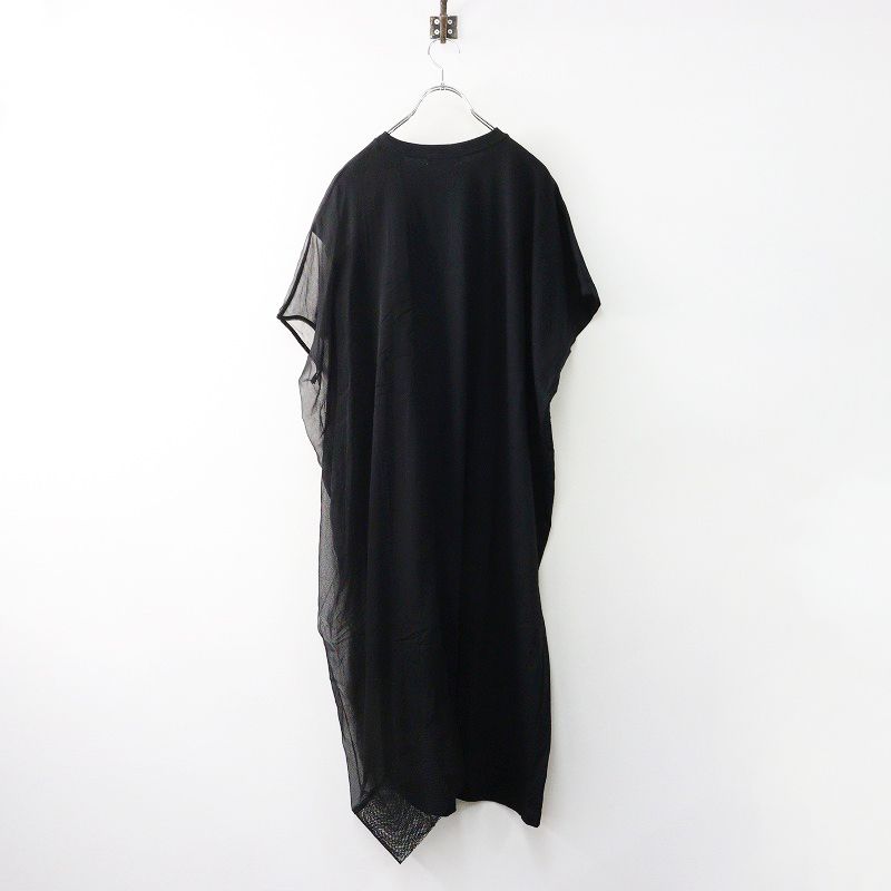 2025AW ズッカ ZUCCa メッシュドッキングジャージィー M｜ブラック トップス チュール プルオーバー ワンピース 2400014607697