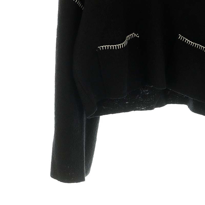 レコヨーテデパリ LES COYOTES DE PARIS PLAGE取り扱い 23AW CROPPED プルオーバー カットソー 長袖 S ブラック ホワイト レディース レコヨーテデパリ LES COYOTES DE PARIS PLAGE取り扱い 23AW