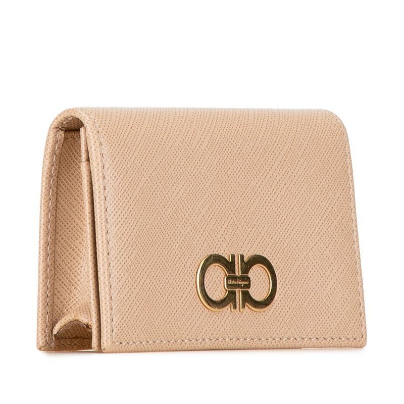 FERRAGAMO 名刺ケース ベージュ ベージュ系 FERRAGAMO(フェラガモ) カードケース・名刺入れ