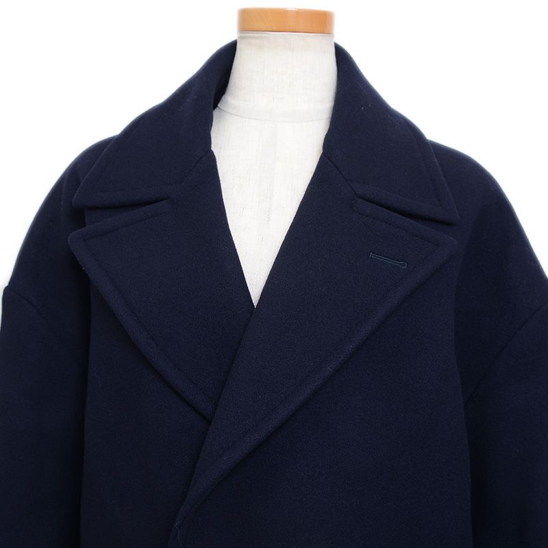 セリーヌ オーバーシルエット ルーズ ピーコート ウール ネイビー 2M7808 NICORILABO_COM