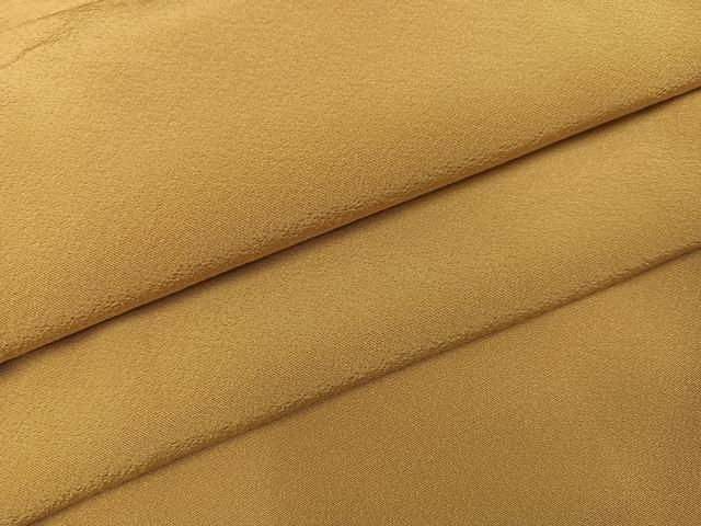 平和屋着物●上質な色無地 黄土色 正絹 AABC1756ph