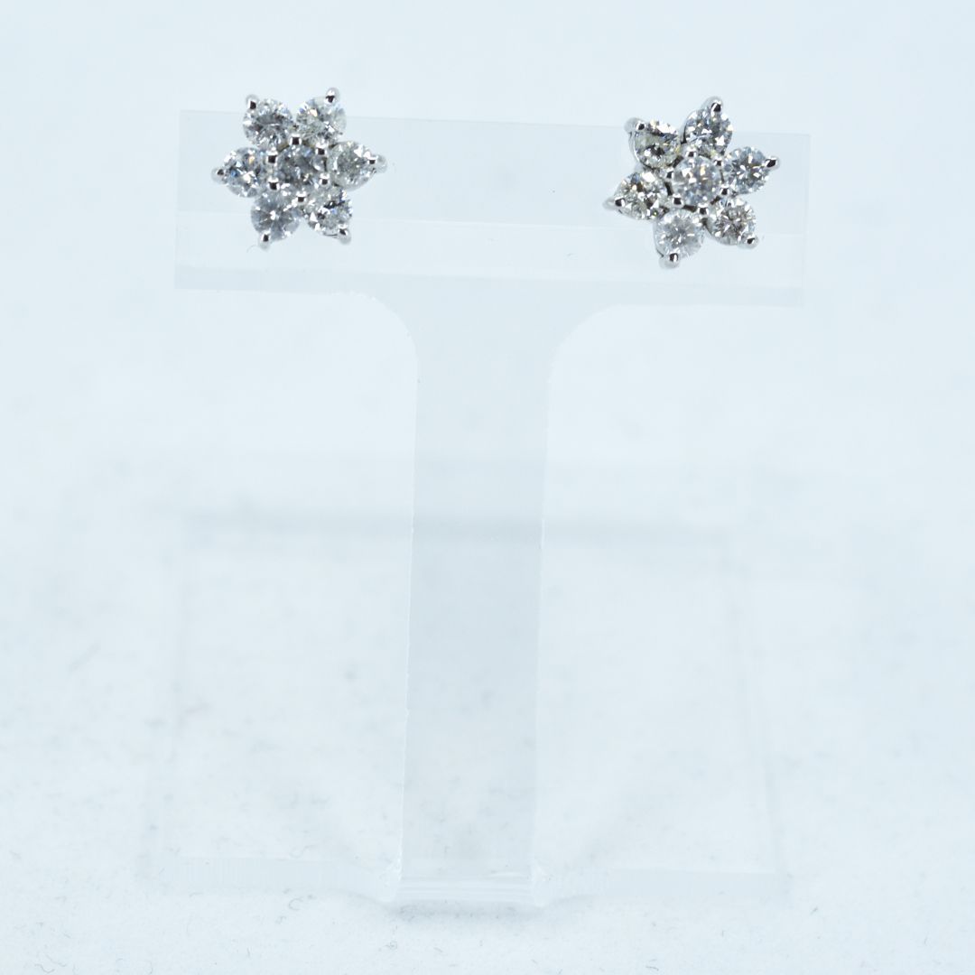 K14WG ダイヤピアス K14WGダイヤモンドフープピアス合計1.00ct