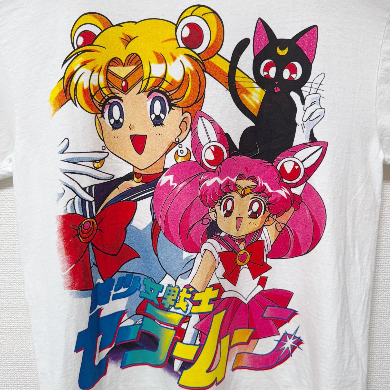 セーラームーン Tシャツ Lサイズ ホワイト 90s USA製 ソフティー
