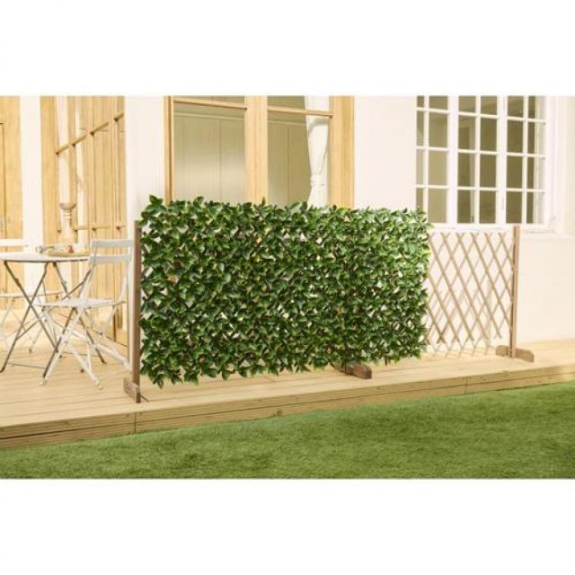 アイリスオーヤマ DECO GREEN 伸縮フェンス GF-180DG ダークグリーン 120×45cm～30×255cm フェイクグリーン 目隠し 庭 ベランダ