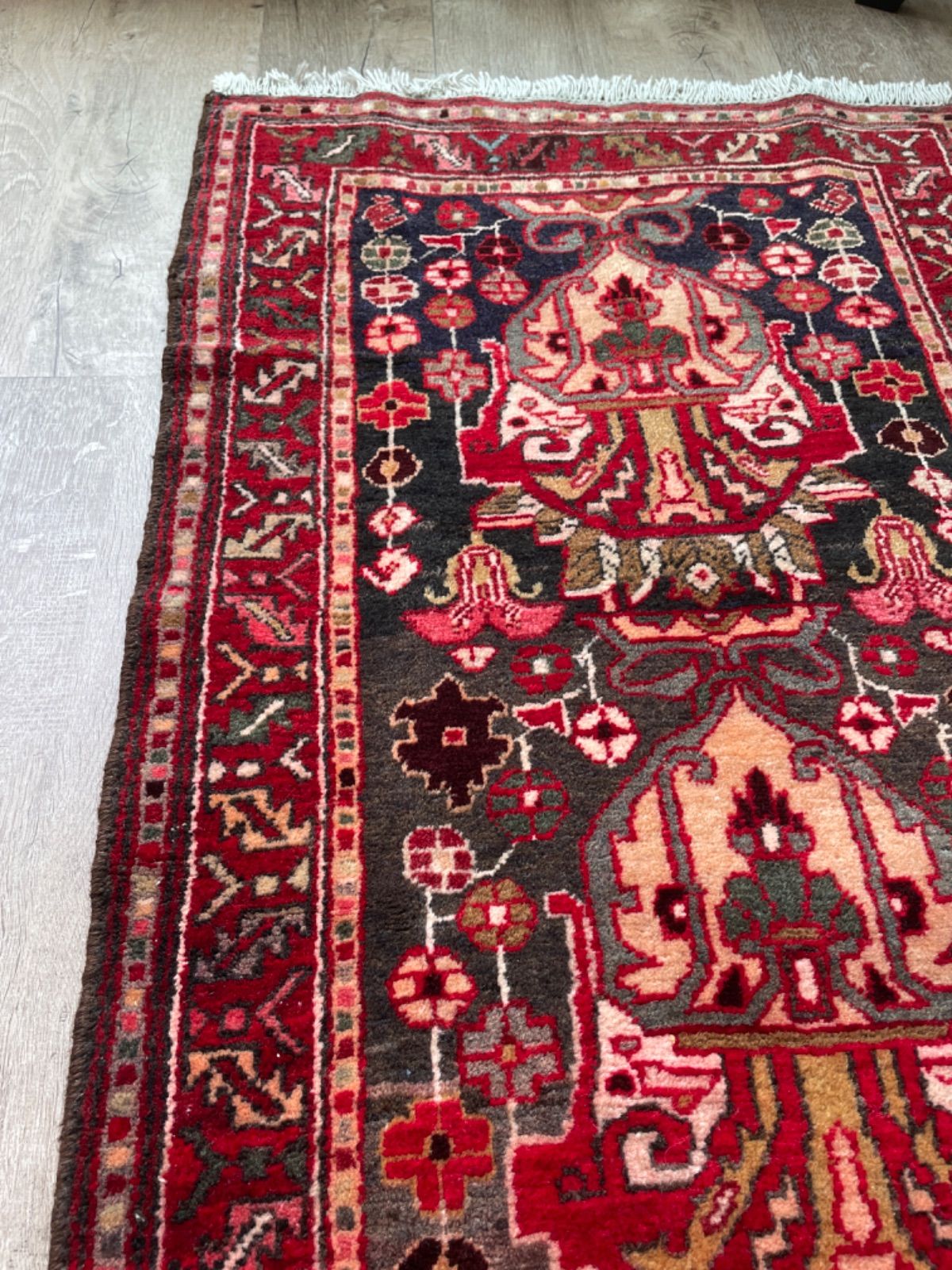 年代織り物 ハマダン絨毯 スパーヴィンテージラグ61x117cm vintage-