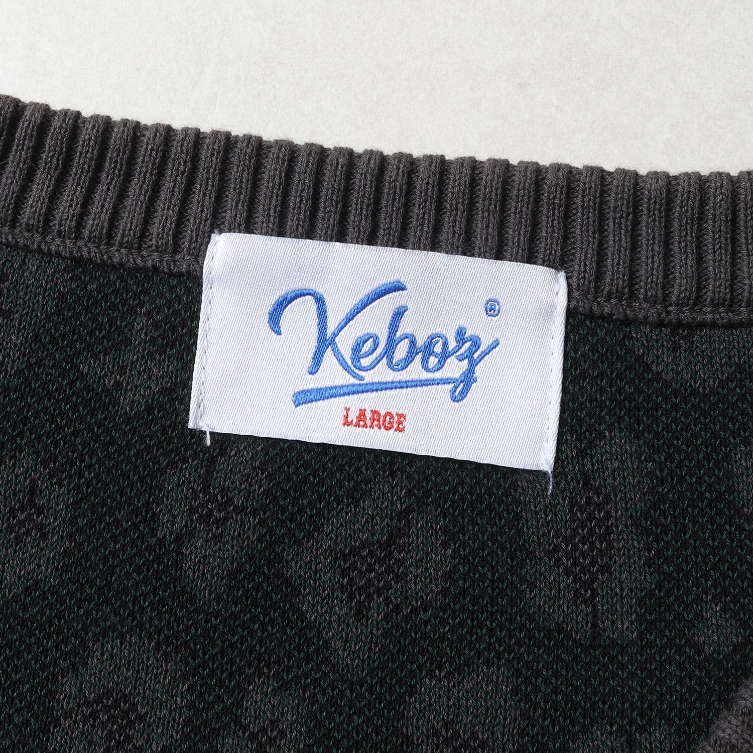 KEBOZ ケボズ ベスト サイズ:L レオパード柄 Vネック ニット