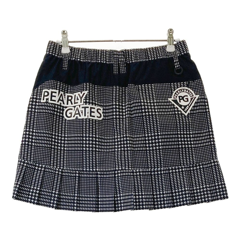サイズ 0 PEARLY GATES パーリーゲイツ 蓄熱 スカート 千鳥 チェック柄 ネイビー系 240101388160 ゴルフウェア レディース ストスト