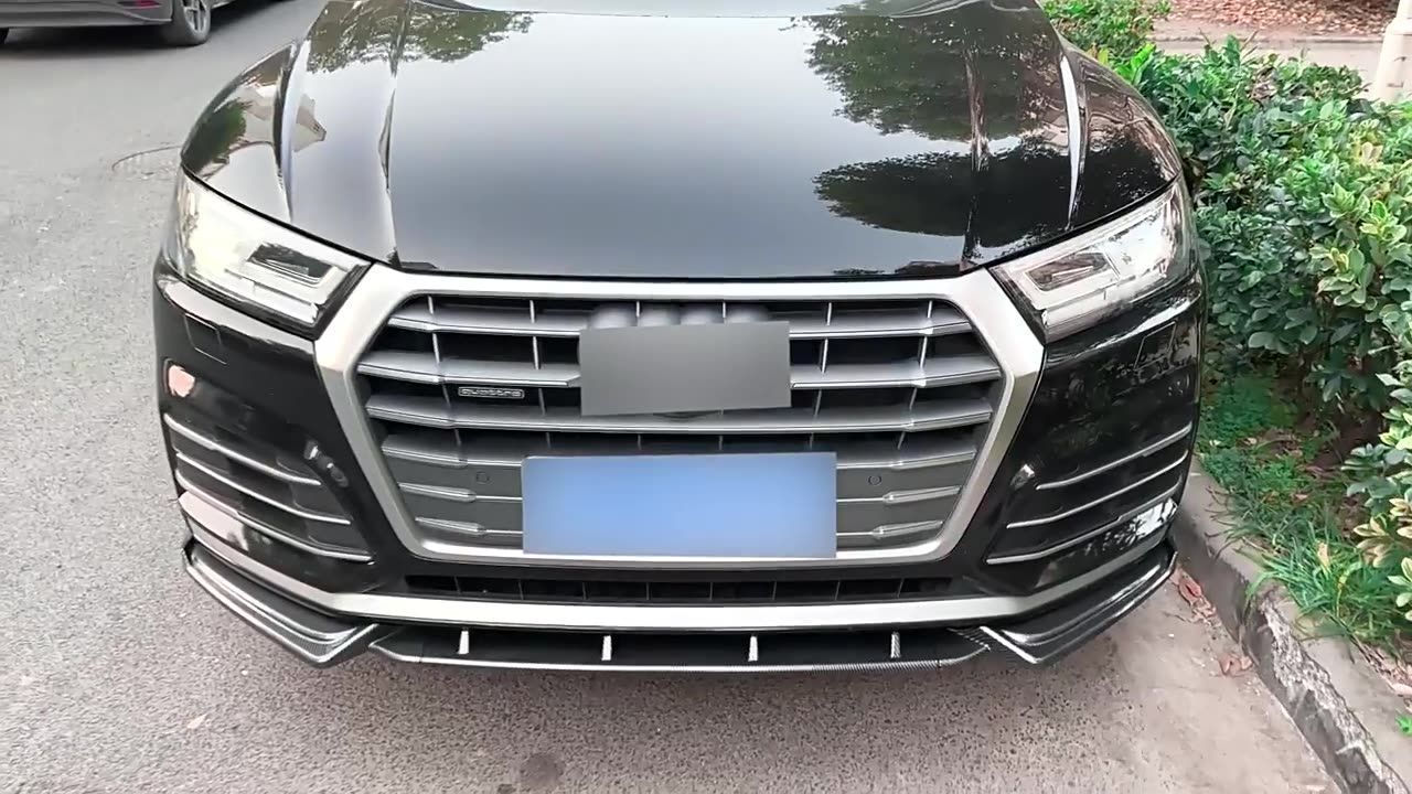 適用アウディQ5 FY 前期 Sline 18-20 カーボン調 フロントリップ スポイラー エアロ パーツ 外装 ドレスアップ 注目シリーズ ZZ520