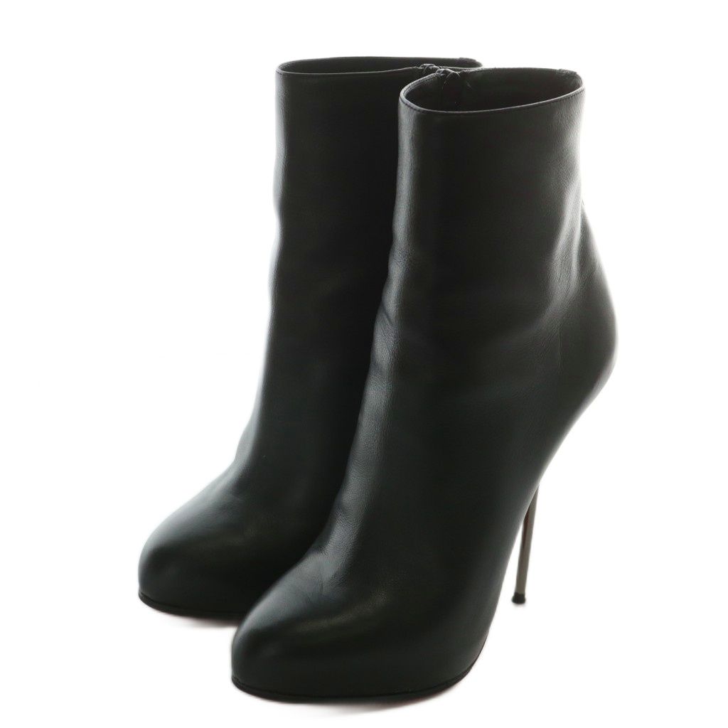 クリスチャンルブタン Christian louboutin BIG LIPS BOOTY 120 NAPPA ショートブーツ レザー ポインテッドトゥ ピンヒール 36 23cm 黒 ブラック |XZ GY18