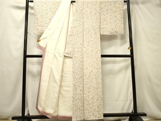 平和屋着物▽上質なお召 単衣 間道 正絹 逸品 DAAV9645sf